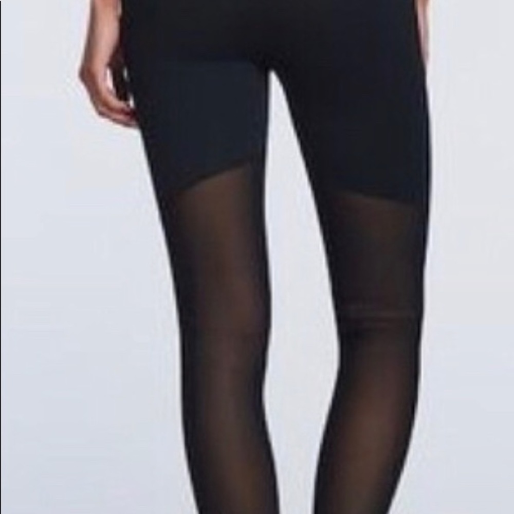 Lululemon Wunder Under Black Mesh Legging 6